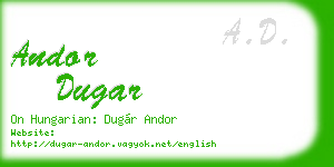 andor dugar business card